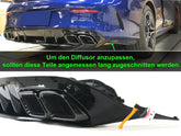 Diffusor Heckdiffusor + Auspuffblenden Schwarz für Mercedes Benz C-Klasse C205 Coupe A205 Cabriolet AMG Line C43 AMG di18